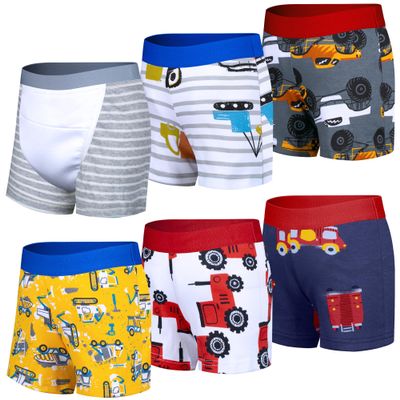 BIG ELEPHANT 6-Pack Unisex Toddler Potty Training Pants, Cotton Boxer Style