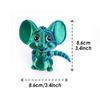 3D Printed Toys Articulated Big Eared Mouse, Fully Poseable Flexible Joints Fidget Toy, Realistic Cute Mouse Figurine, 3D Print Animals Desk Decor Collectible Gift (Blue Green) view 2
