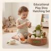 Bebamour Montessori Pull Carrot Toy Plush Stuffed Dinosaurs Set Soft Cotton Sensory Play Gift (Dinosaur) view 3