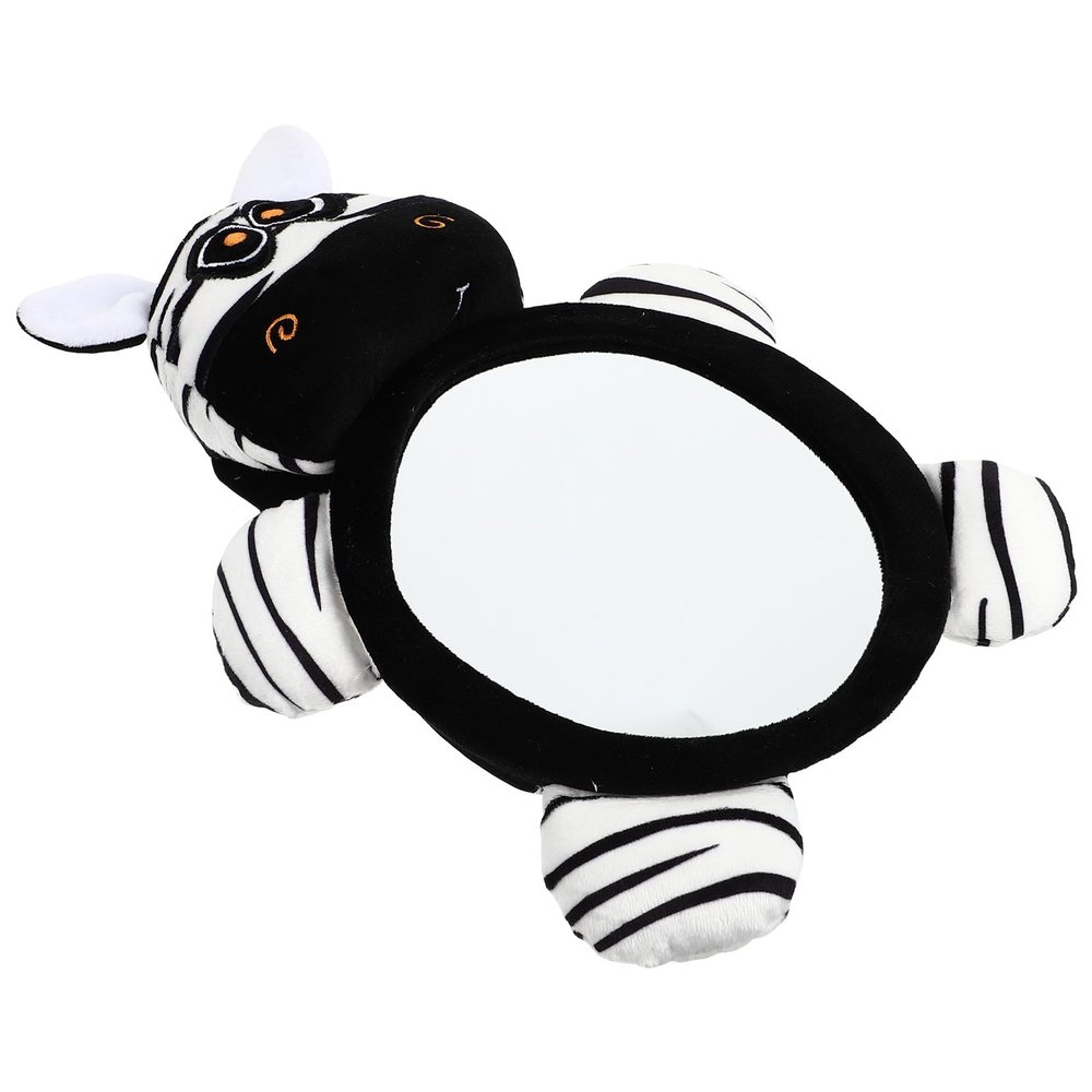 BATHVEVE Car Rearview Mirror and Safety, Black White Zebra Pattern Reverse Reflector with Shatterproof Surface for Rear Facing Car Seats