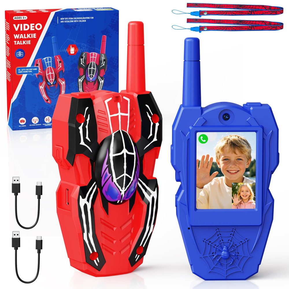 Video Walkie Talkies for Kids Rechargeable with HD Camera & Voice Changer