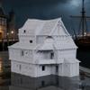 25mm Scale Unpainted Stone & Woodwork Harbor Scenery, High-Detail TTRPG Buildings for Dungeons and Dragons Fantasy Wargames,Tabletop RPG Game- Dock Buildings E (AF1154E) view 2