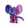 3D Printed Toys Articulated Big Eared Mouse, Fully Poseable Flexible Joints Fidget Toy, Realistic Cute Mouse Figurine, 3D Print Animals Desk Decor Collectible Gift (Blue Purple) view 1