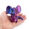 3D Printed Toys Articulated Big Eared Mouse, Fully Poseable Flexible Joints Fidget Toy, Realistic Cute Mouse Figurine, 3D Print Animals Desk Decor Collectible Gift (Blue Purple) view 2