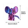 3D Printed Toys Articulated Big Eared Mouse, Fully Poseable Flexible Joints Fidget Toy, Realistic Cute Mouse Figurine, 3D Print Animals Desk Decor Collectible Gift (Blue Purple) view 3