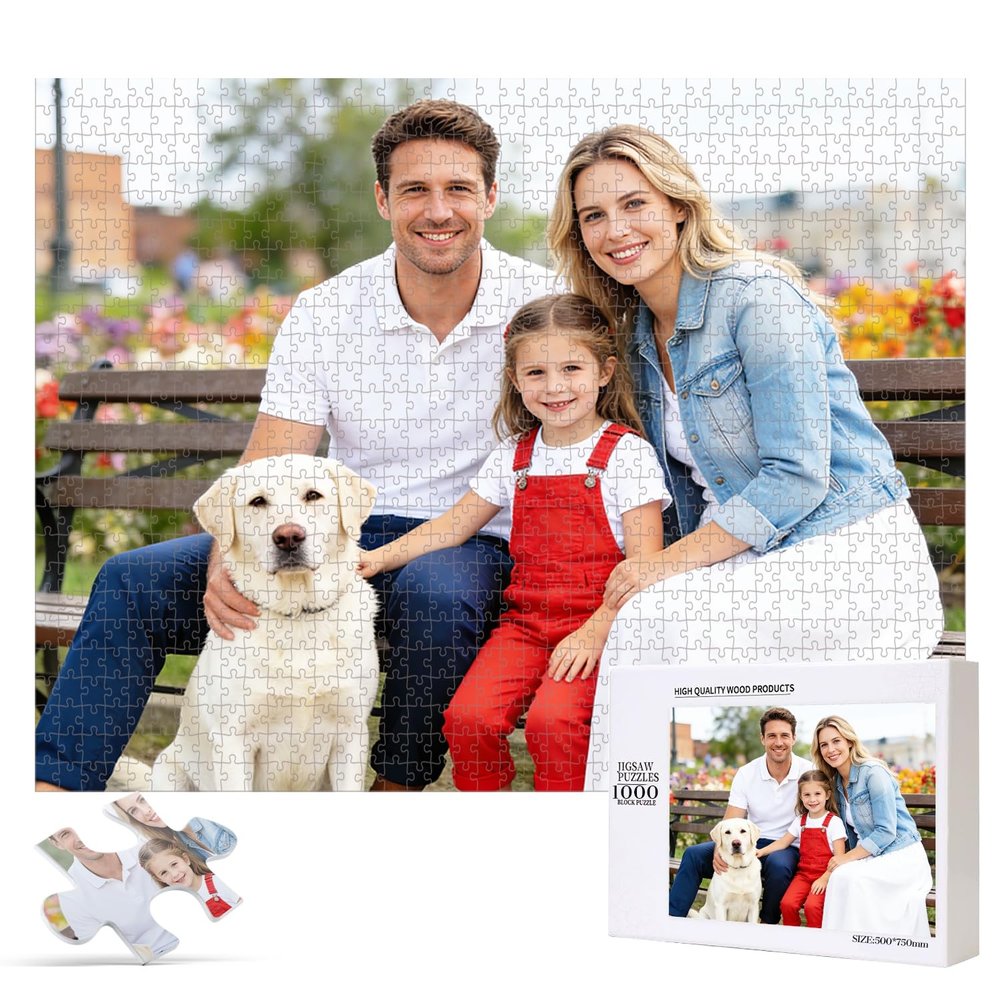 Zamjunin Custom Puzzle 1500 Pieces.Personalized Wood Puzzle from Your own Photos.Customized Picture Puzzle Gift for Christ
