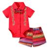HINTINA 6 Month Infant Baby Boy Embroidery Mexican Outfits Ethnic Wear Cinco De Mayo Fiesta Party Clothes Traditional Mexico Themed Gentleman Clothing, Red, 6-12 Months view 1