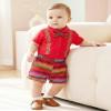 HINTINA 6 Month Infant Baby Boy Embroidery Mexican Outfits Ethnic Wear Cinco De Mayo Fiesta Party Clothes Traditional Mexico Themed Gentleman Clothing, Red, 6-12 Months view 2