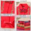 HINTINA 6 Month Infant Baby Boy Embroidery Mexican Outfits Ethnic Wear Cinco De Mayo Fiesta Party Clothes Traditional Mexico Themed Gentleman Clothing, Red, 6-12 Months view 4