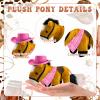 12 Set Mini Horse Stuffed Toys Bulk Include 12 Mini Pony Plush 4.72 Inch with 12 Tiny Cowboy Hats and 12 Bandana DIY Crafts for Adopt a Horse Party Western Cowboy Cowgirl Birthday Party Favor Supplies view 3