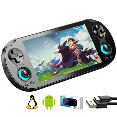 Aivuidbs RG VITA PRO Handheld Game Console RK3576 RGVITA PRO Dual OS Android 14 and Linux System 5.5" IPS INCELL touchscreen 5000mAh Supports WiFi Bluetooth HDMI NEW-RGVITA PRO-Black