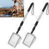 QINGLER 2 PCS Beach Mesh Shovel Sand Sifters, [50% Larger] Summer Enlarged Shark Tooth Sifter for Shell Collecting, Filter Sand Scooper Beach Tools for Adults and Kids view 1