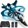 BEACONDESI Remote Control Plane Drone for Kids, LED Fighter Jet Flying Toy with 2 Batteries, Easy to Fly RC Airplane for Beginners, Altitude Hold, 360 Flips, Indoor Outdoor Gift, Green view 1