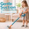 VARANO 3-in-1 Kids Vacuum that Really Works, Toddler Vacuum Cleaner with Storage Stand & Realistic Sounds, Montessori Pretend Play Cleaning Toy for Boys & Girls Ages 3+ (Blue) view 2