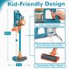 VARANO 3-in-1 Kids Vacuum that Really Works, Toddler Vacuum Cleaner with Storage Stand & Realistic Sounds, Montessori Pretend Play Cleaning Toy for Boys & Girls Ages 3+ (Blue) view 4