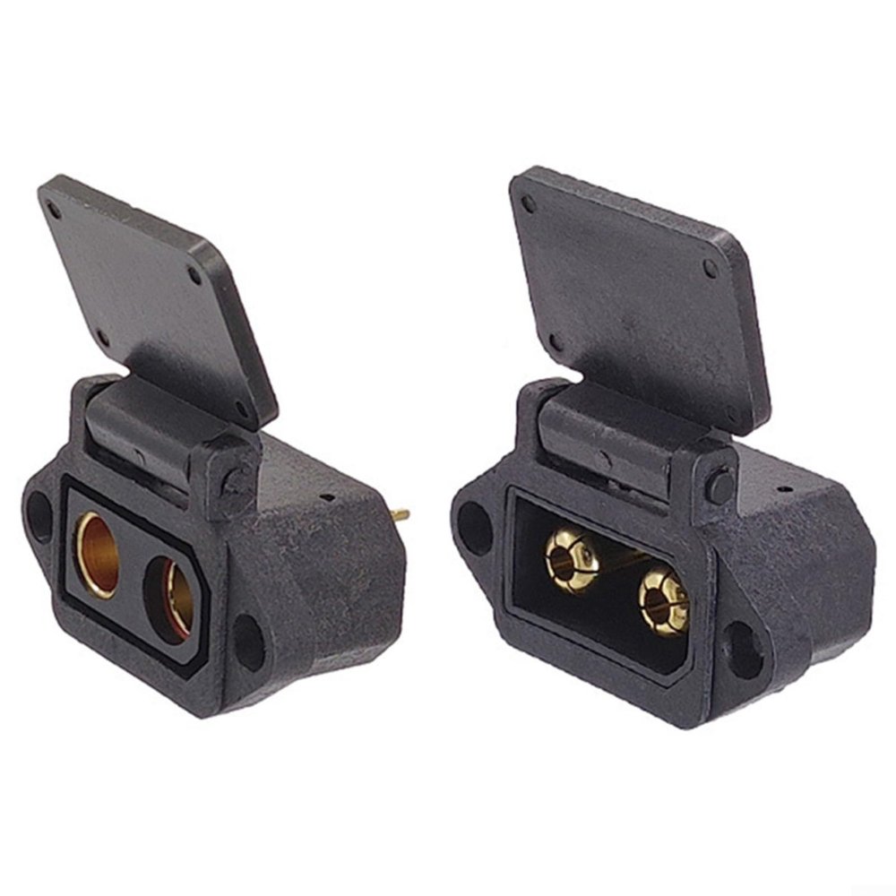Noteflora QS8-S Male Female Electrical Connector Kit 600V 200A Nylon Gold-Plated Copper Spark-Proof Anti-Static Coupler With Protective Housing For Industry Use(male + female)