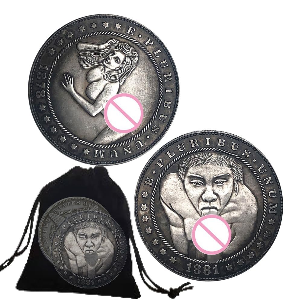 2Pcs Night of Love Couple Challenge Coins Nightclub Lovers Role Playing Props; Party Game Decision Coin Prayer Token Commemorative Gifts for Couple,Husband and Wife, Friends