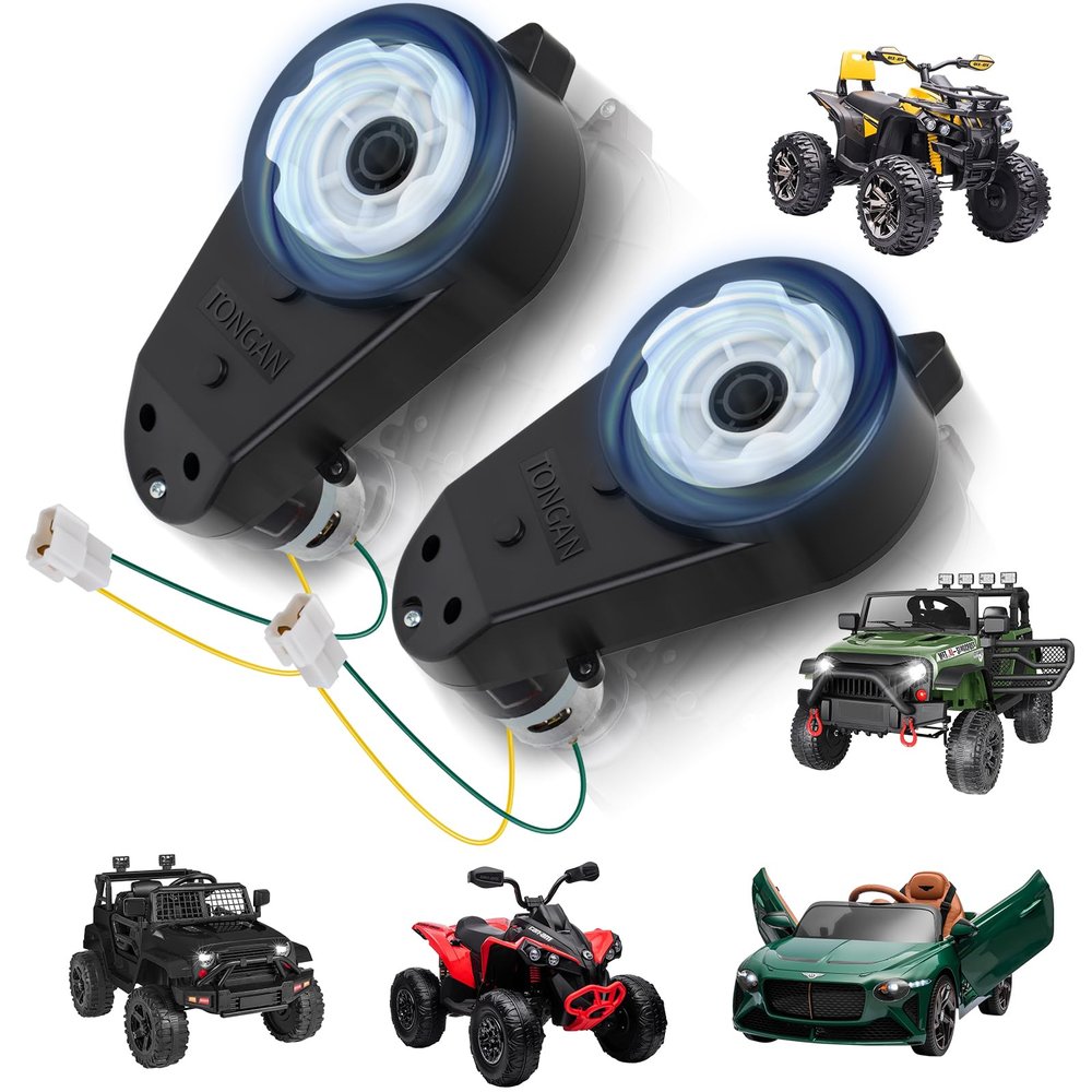 24v Motor High Speed RS555-50000RPM 2Pcs Kids Ride On Car Gearbox for Power Wheels Motor Gearbox Upgrade Replacement Parts for Kids Ride on Car