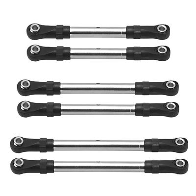 COMODO Stainless Steel Turnbuckles Steering Link Rod Set for 1/10 Scale RC Cars 6pcs Replacement Suspension Parts