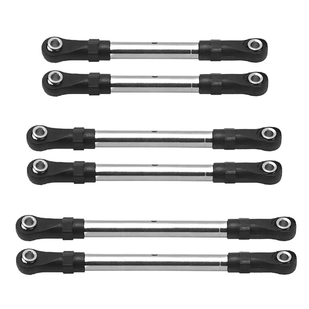 COMODO Stainless Steel Turnbuckles Steering Link Rod Set for 1/10 Scale RC Cars 6pcs Replacement Suspension Parts