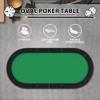FinerFurnis 71'' Collapsible Oval Poker Table for 8 Players Casino-Style Game Table, Padded Rails, Cup Holders, Portable Collapsible Legs, Ideal for Texas Holdem & Blackjack Green view 2