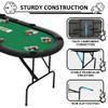 FinerFurnis 71'' Collapsible Oval Poker Table for 8 Players Casino-Style Game Table, Padded Rails, Cup Holders, Portable Collapsible Legs, Ideal for Texas Holdem & Blackjack Green view 3