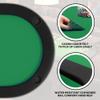 FinerFurnis 71'' Collapsible Oval Poker Table for 8 Players Casino-Style Game Table, Padded Rails, Cup Holders, Portable Collapsible Legs, Ideal for Texas Holdem & Blackjack Green view 4