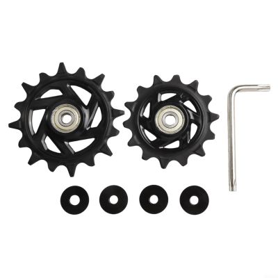 2-Pack 14T/16T Rear Derailleur Pulleys for SRAM for GX AXS for Eagle 12-Speed, Nylon Aluminum Alloy Guide Wheels with Steel Bearings for Quiet Shifting, Black