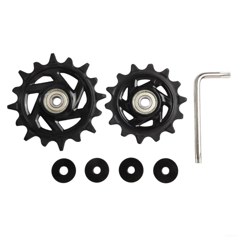 2-Pack 14T/16T Rear Derailleur Pulleys for SRAM for GX AXS for Eagle 12-Speed, Nylon Aluminum Alloy Guide Wheels with Steel Bearings for Quiet Shifting, Black