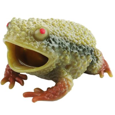 AENIMELY Realistic Frog Figurine TPR Soft Rubber Squeeze Stress Relief Animal Collectible, Amphibian Sculpture for Home Decor Office Desk Display