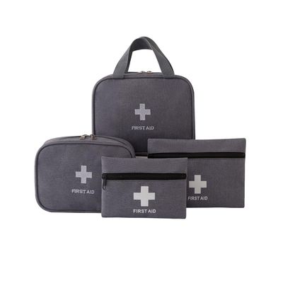 Mini First Aid Kit,Premium Emergency Medicine Rescue Bag,Waterproof Portable Travel Medical Storage Pouch for Home Office Vehicle Camping Workplace Outdoor (Grey,4-piece Set)