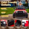 NEWDOOD 24V Ride on Truck Car w/Parent Remote Control, Ride on Toys w/4-Wheel Suspension, Power Display, Bluetooth, Music, LED Headlight, Electric Car for Kids Aged 3+, Red view 3