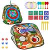 Animal 5-in-1 Bean Bag Toss Game for Kids Ages 3-6, Outdoor Cornhole Set with 3 Interchangeable Boards (Toss/Dart/Tic-Tac-Toe), Includes 8 Beanbags 6 Balls/Darts/Rings, Outdoor Toys for Boys view 1