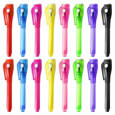 GUKAZH 16 PACK Invisible Ink Spy Pens with UV Light, Magic Invisible Markers for Secret Message, Classroom Prizes for Students, Birthday Valentine's Day Christmas Gift for Kids Party Favors Toys