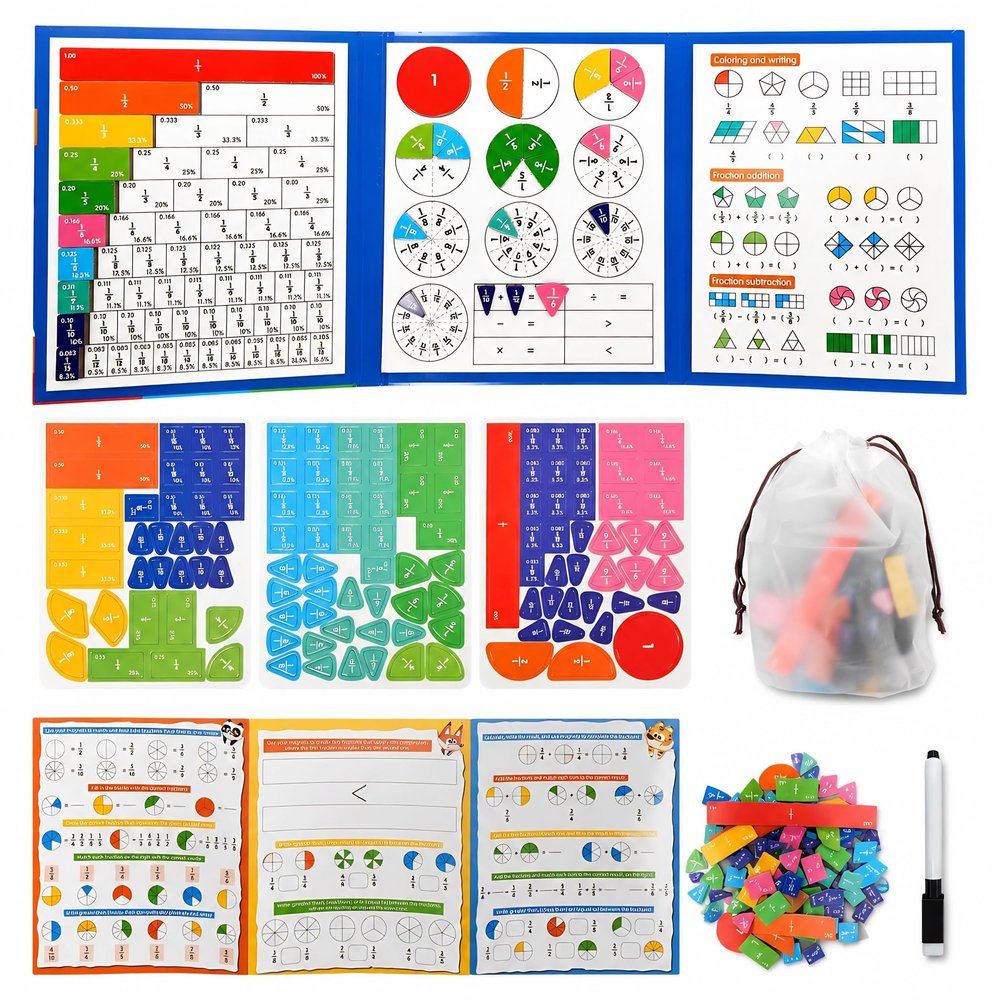 Magnetic Fraction Tiles Circles Playbook Homeschool Math Manipulatives