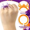 Boao Spider Style Toy Rings Bulk Party Favors, Plastic Adjustable Spider Style Rings for Goodie Bag Fillers, Cupcake Toppers, Birthday Party Decorations (240 Pcs, Black, Purple, Orange, Green) view 3