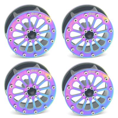 1.8" Aluminum Wheels Dazzling colour Beadlock Wheel Rim For Axial SCX24 AX24 1/24 4pcs/set