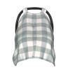Green Plaid Gingham Country Farmhouse Simple Baby Car Seat Cover & Breastfeeding Nursing Cover - Breathable Stretch Fabric Multi-Use Nursing Cover for Breastfeeding view 2