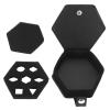 7 Dice Case Box, Dice Box Storage Tray PU Leather Sponge Dice Display Holder Portable for Travel Black Hex view 1