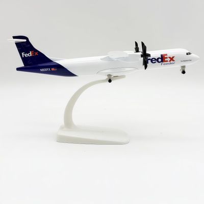 ATR FedEx Airlines 20cm Diecast Airplane Model 1:300 Scale Alloy Aircraft for Collection Gifts.