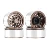 4PCS 1.55 Inch Aluminum Alloy Metal Beadlock Wheel Rim Retro Vintage Wheel Hubs Replacement Accessory for UTB18 MN Axial SCX10 AX90069 D90 TF2 CC01 Tamiya 1/18 1/12 1/10 RC Crawler Car Parts(A-Bronze) view 2