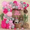 Cowgirl Balloons Arch Garland Kit, Cowgirl Party Decorations for Western Rodeo Bachelorette Theme Baby Shower Birthday Anniversary Disco Decorations Supplies with Hot Pink Silver Cow Print Balloons view 1