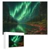 500 Pieces Wooden Jigsaw Puzzles for Adults Magical Northern Lights Mountain Lake Nature Artwork Relaxation Game for Travel Lovers view 4