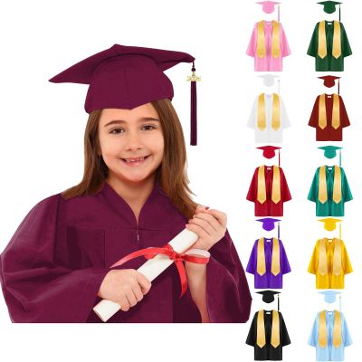 Preschool Kindergarten Graduation Cap and Gown 2026, Kids Graduation Cap and Gown Tassel Stole Unisex Matte Kindergarten Outfits for Boys Girls