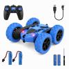 BSHSM RC Car 2.4GHz 360 Spin Off-Road Stunt Vehicle with 2 Rechargeable Batteries + USB Charging Cable, Full Terrain Remote Control Truck for Kids view 1