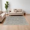 HomeRoots 567195 6 x 9 ft. Wool Floral Hand Knotted Rectangle Area Rug Gray & Blue view 1
