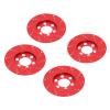 4pcs RC Brake Disc Aluminum Alloy Brake Caliper for 2.2 Inch Wheel, 1/10 RC Crawler Car Simulation Brake Kit Compatible with Axial SCX10 90046 AXI03007 (Red) view 2