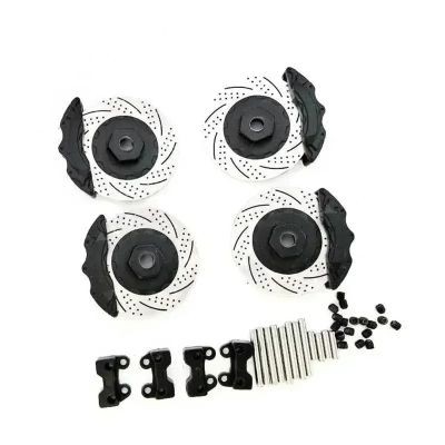 RC Repairs Models For TRX4 For Defender For Bronco G500 For TRX6 G63 1/10 4Pcs Metal Brake Discs Calipers RC Crawler Car Upgrade Parts(Black)
