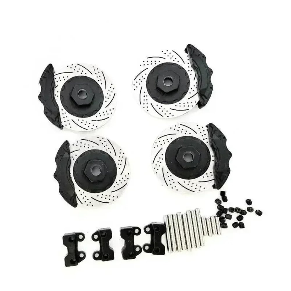 RC Repairs Models For TRX4 For Defender For Bronco G500 For TRX6 G63 1/10 4Pcs Metal Brake Discs Calipers RC Crawler Car Upgrade Parts(Black)
