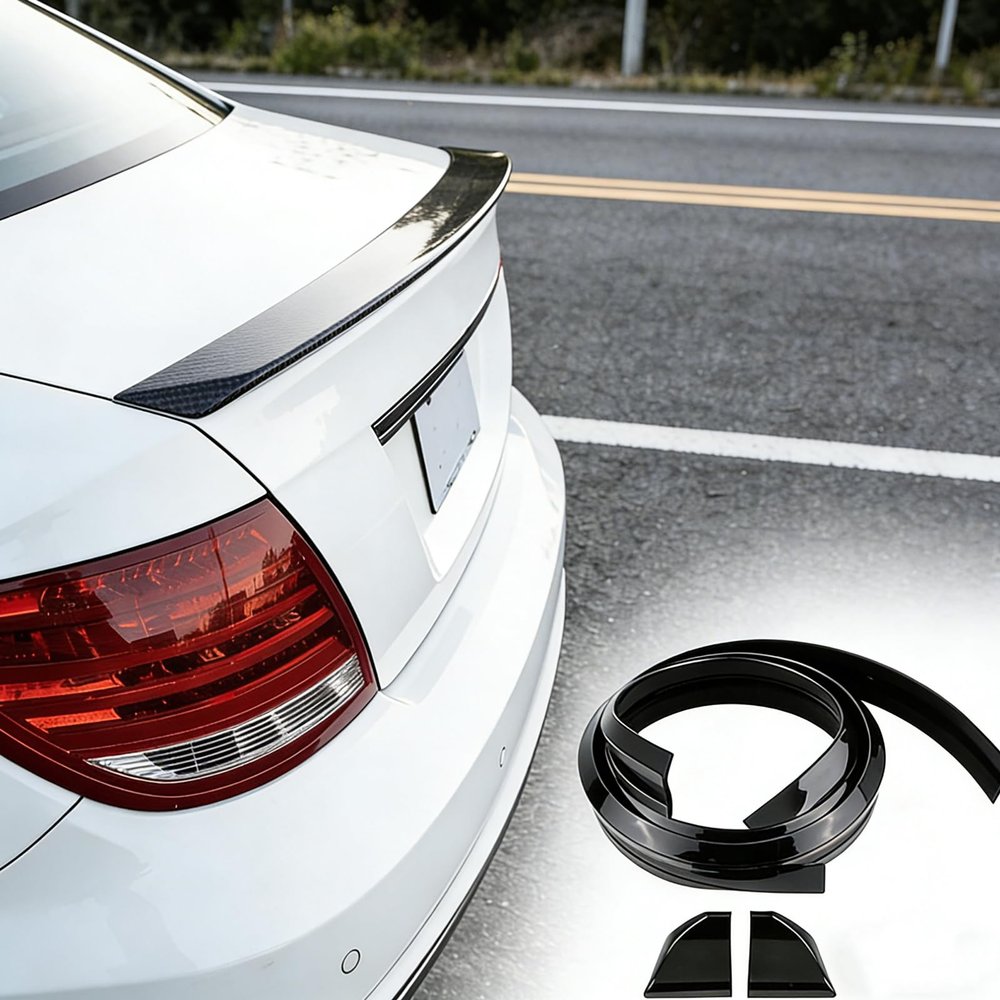 Car Rear Spoiler Wing for MG SUV Marvel R/MG HS/MG ZS SUV ZS11 1.5m/4.9ft Auto Lip Tail Wing ABS Rear Trunk Spoiler Tail Wing Lip,Black-4.5cm